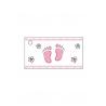 ETIQUETTE POUR BONBONNIERE X10 PETITS PIEDS ROSES