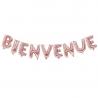 BALLONS LETTRES BIENVENUE ROSE H36CM