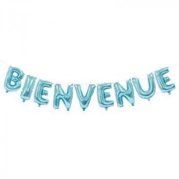 BALLONS LETTRES BIENVENUE CIEL H36CM