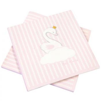 SERVIETTE BABY SHOWER ROSE 33X33CM   X20