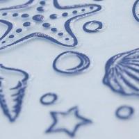 CHEMIN DE TABLE COQUILLAGE TURQUOISE 36CMX5M