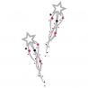 CHEMIN DE TABLE ETOILE BLANC ARGT NOIR FUSHIA 36CMX5M ORGANZA