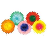 EVENTAILS MULTICOLORES ASSORTIS 15 CM 5PCS