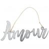 AMOUR EN METAL CORDE JUTE 30X12CM