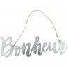 BONHEUR EN METAL CORDE JUTE 30X9,5CM