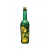 BOUTEILLE VERRE DECO 5 LEDS 7,3X30CM