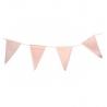 GUIRLANDE VELOURS 12 FANIONS ROSE 2 METRES