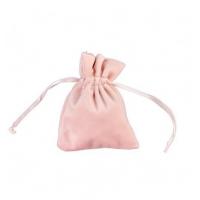 SACHET 4 BOURSES VELOURS ROSE 8X10CM