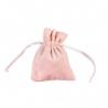 SACHET 4 BOURSES VELOURS ROSE 8X10CM