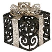 CADEAU CREUX 7CM NOIR RUBAN BRONZE OU BRONZE RUBAN NOIR