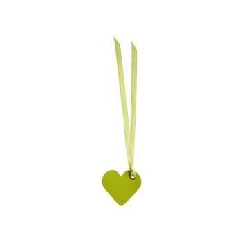 ETIQUETTE COEUR VERT + LIEN X12