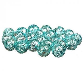 PERLE AJOUREE TURQUOISE 1CM X24