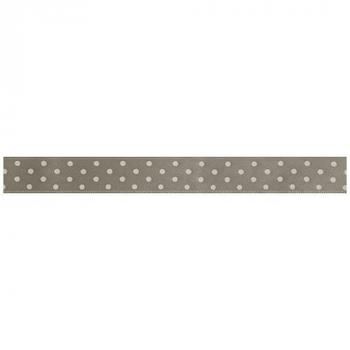 RUBAN ADHESIF 1.5 CM X 2 M TAUPE A POIS BLANC