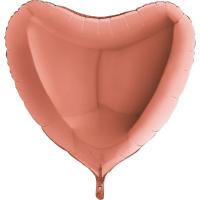 BALLON ALU COEUR ROSE GOLD 9" 23CM