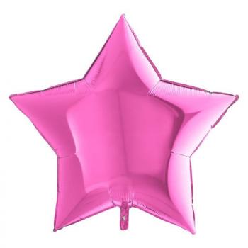 BALLON ALU ETOILE FUSCHIA 9" 23CM