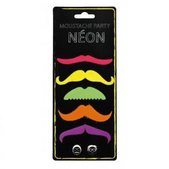 MOUSTACHE PARTY NEON X6