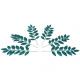 6 BRANCHES DE FEUILLES TROPICALES PAILLETTES EMERAUDE
