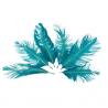 6 PLUMES FEERIQUES EMERAUDE ET PAILLETTES OR 15CM
