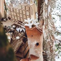 BOTTE RUDOLPH VELOURS CAMEL ET CREME 57X27CM
