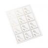 STICKERS BLANC "MERCI" OR 4X4CM  X24