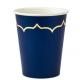 GOBELETS MARINE ET LISERE OR 255ML X8