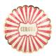 ASSIETTES CIRCUS VINTAGE IVOIRE ROUGE ET OR 23CM  X8