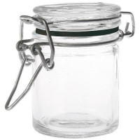 Mini bocal bas en verre joint noir 4,5 cl