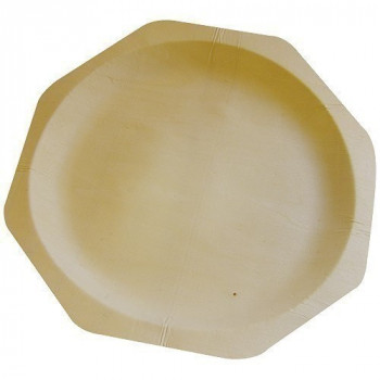 Assiette octogonale en bois Ø 26 cm