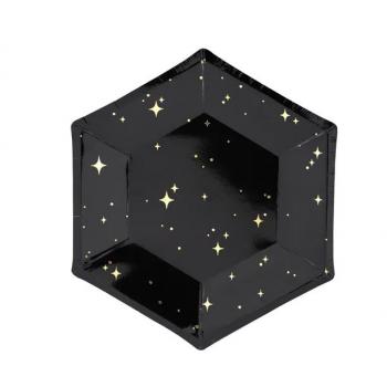 ASSIETTES CARTON CELEBRATE NOIR 20CM X6