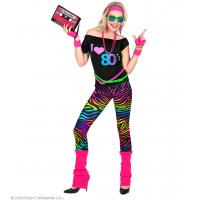 COSTUME DES ANNEES 80 T.L (tshirt/guêtres/legging/bandeau/2 bracelets