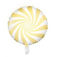 BALLON ALU ROND CANDY JAUNE PASTEL 35CM