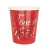 GOBELETS FESTONNES 200ML ROUGE ET OR JOYEUX NOEL X8