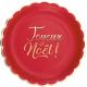 ASSIETTES FESTONNEES 23CM ROUGE ET OR JOYEUX NOEL X8