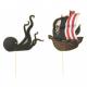 SET DE 6 DECORATIONS PIRATES POUR GATEAU (20cm)