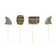 SET DE 6 DECORATIONS PIRATES POUR GATEAU (20cm)