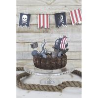 SET DE 6 DECORATIONS PIRATES POUR GATEAU (20cm)