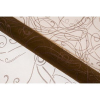 Chemin de table organza arabesque chocolat 36cmx5m