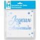 SERVIETTES ANNIVERSAIRE BLEU METALLISEES X24