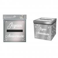 URNE METALLIQUE ANNIVERSAIRE ARGENT