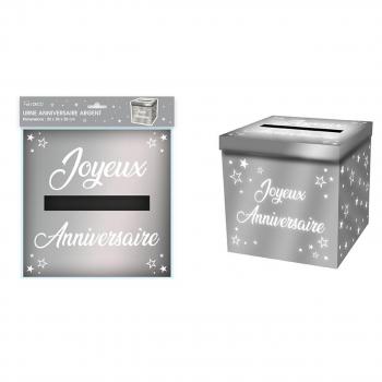 URNE METALLIQUE ANNIVERSAIRE ARGENT