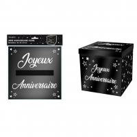 URNE METALLIQUE ANNIVERSAIRE NOIRE