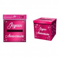 URNE METALLIQUE ANNIVERSAIRE FUCHSIA