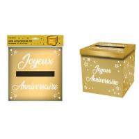 URNE METALLIQUE ANNIVERSAIRE OR