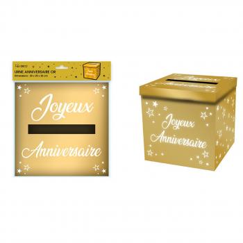 URNE METALLIQUE ANNIVERSAIRE OR