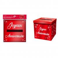 URNE METALLIQUE ANNIVERSAIRE ROUGE