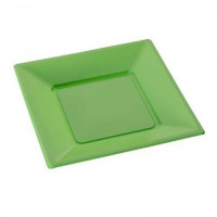 Assiette carree 23cm verte x12