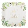 ASSIETTES OH BABY BLANC VERT ET OR 23.5CM X8