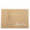 LIVRE D'OR JUTE COEUR BOIS ET FICELLE 16.5X24CM (64 pages)