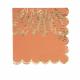 SERVIETTES JOLIS BRINS TERRACOTTA ET OR 33X33CM X16