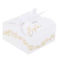 CONTENANTS BAPTEME JOLIS BRINS BLANCS ET OR ET RUBAN  SATIN X10